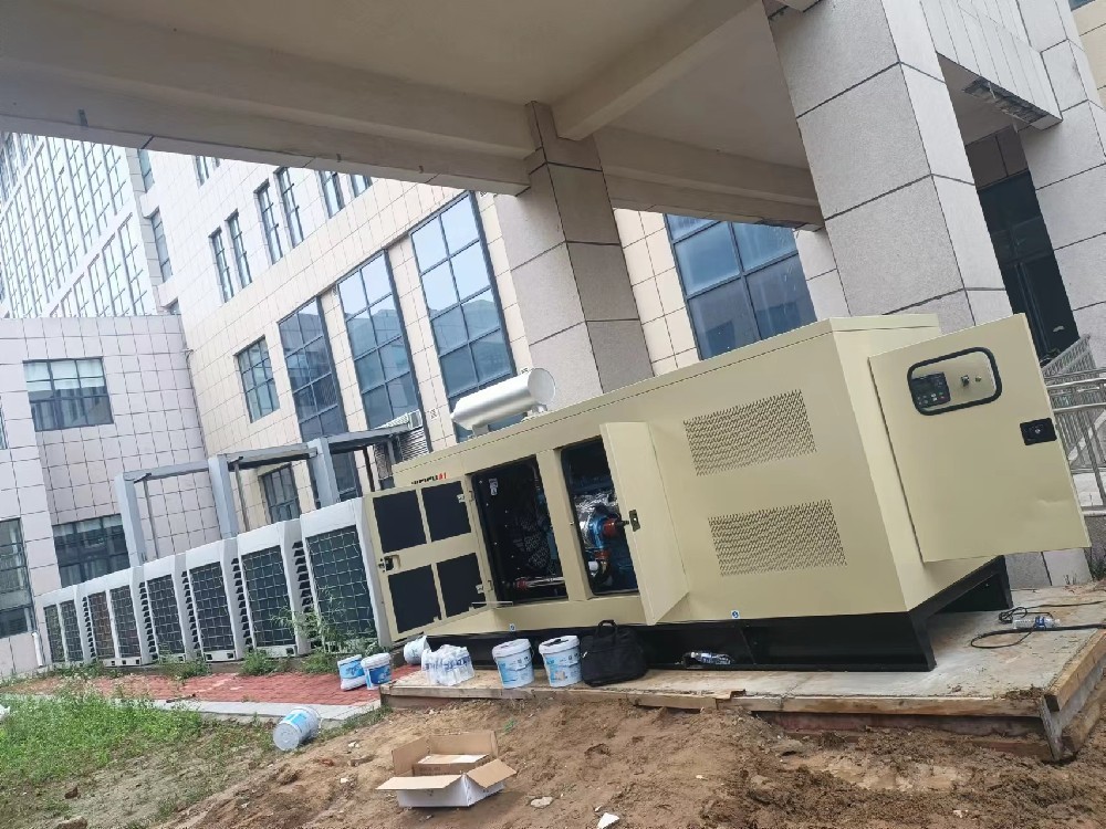 ?某高等?？茖W(xué)校備用電源濰柴靜音箱發(fā)電機組安裝現(xiàn)場