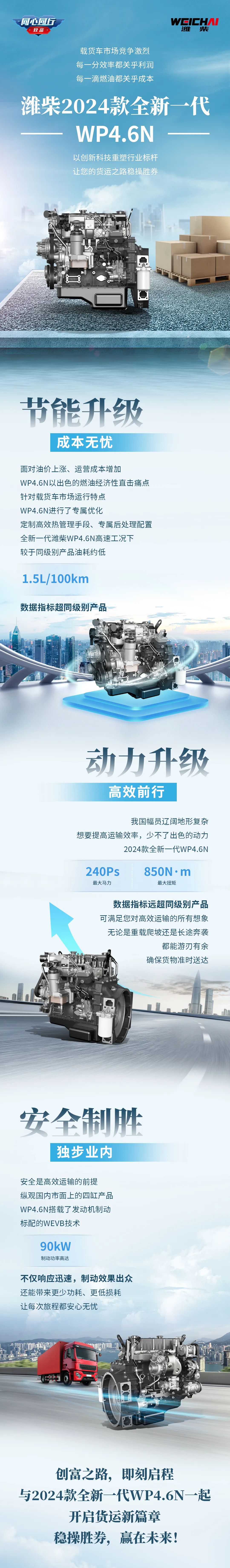 選擇濰柴2024款全新一代WP4.6N，助你高效運營穩(wěn)操勝券